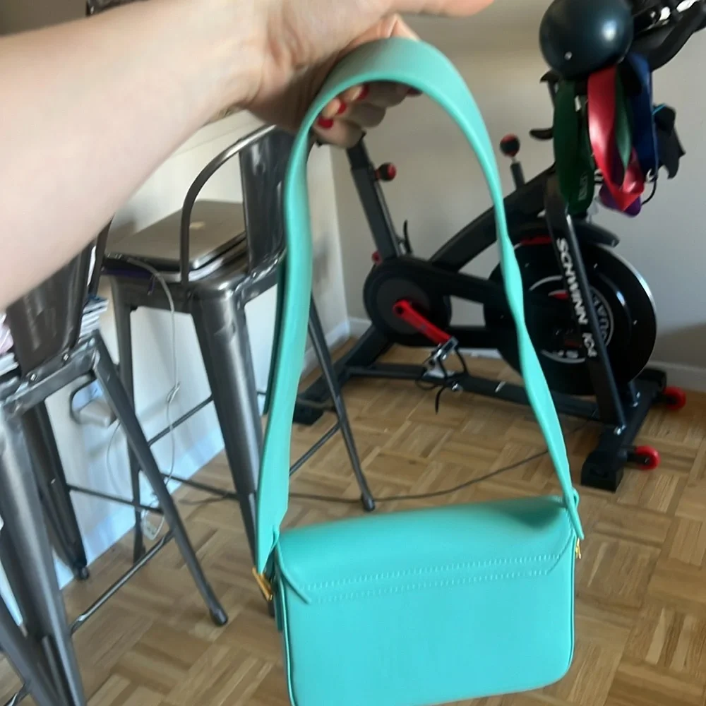 Jacquemus light turquoise le Carinu bag with Gold Hardware- like new - Picture 5 of 16